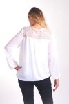 BLOUSE DRAPEE DENTELLE 4043 BLANC