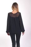 BLOUSE DRAPEE DENTELLE 4043 NOIR