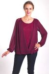 BLOUSE DRAPEE DENTELLE 4043 BORDEAUX