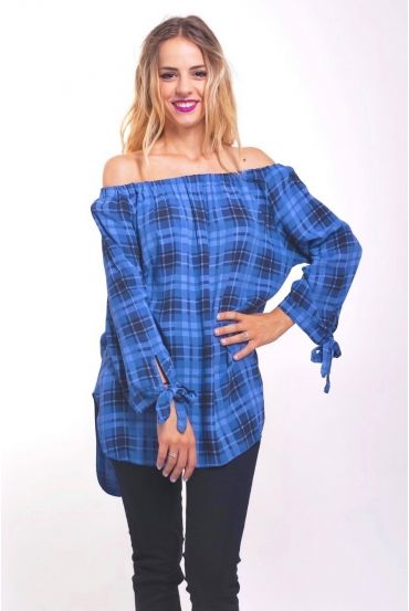 TUNIC SHOULDERS DENUDEES 4050 BLUE