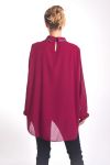 BLOUSE COL CLAUDINE STRASS 4051 BORDEAUX