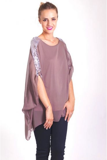 TUNIQUE PAILLETTES 4057 TAUPE