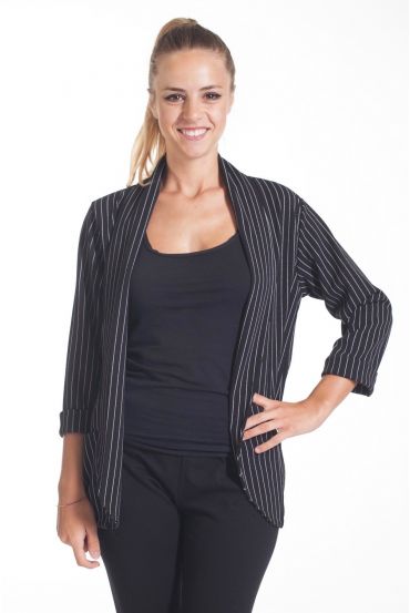 VESTE BLAZER RAYEE 2 POCHES 4075 NOIR