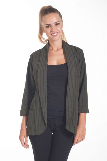 VESTE BLAZER RAYEE 2 POCHES 4075 VERT MILITAIRE