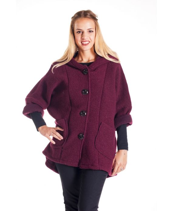 MANTEAU BOUTONS 4149 BORDEAUX