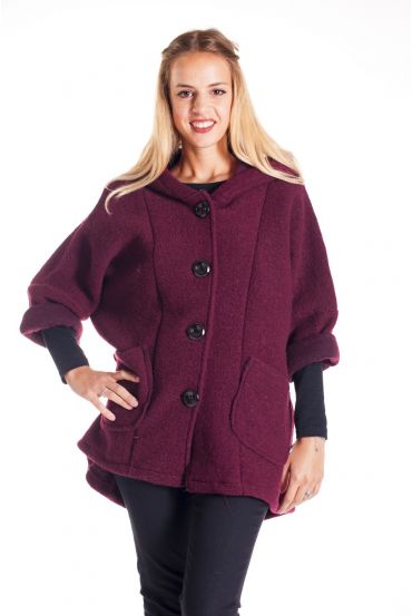 MANTEAU BOUTONS 4149 BORDEAUX