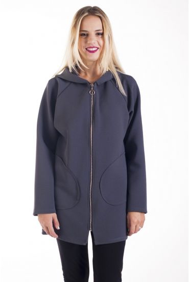 JACKET HAS HOOD 4216 GREY