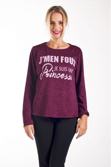 PULL PRINTS 4240 BORDEAUX