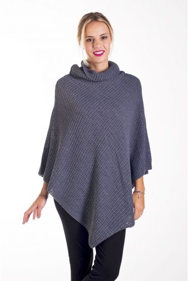 CAPE PONCHO KNIT 4236 GRAY