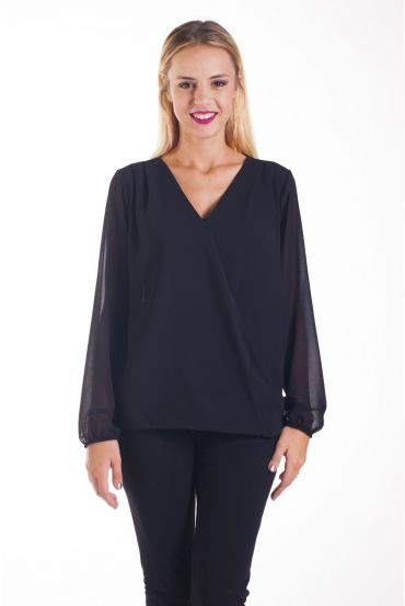 BLOUSE DRAPEE 4239 BLACK