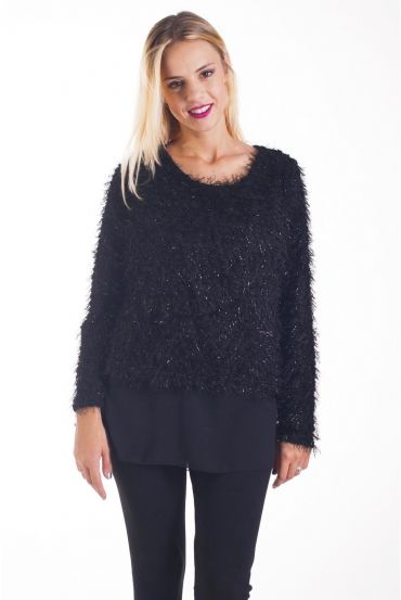 SWEATER TUNIC LUREX 4230 BLACK