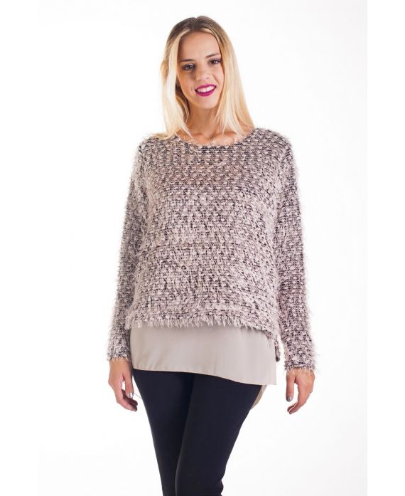 SWEATER TUNIC LUREX 4230 WHITE