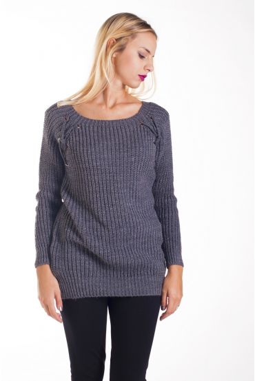 PULLOVER MOHAIR HAS LACES 4228 GREY