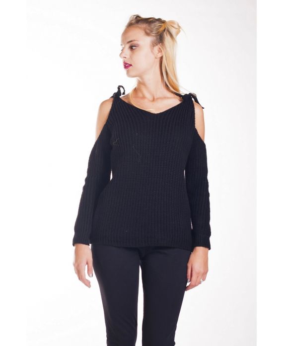 SWEATER MOHAIR SHOULDERS HAS BUILD 4237 BLACK