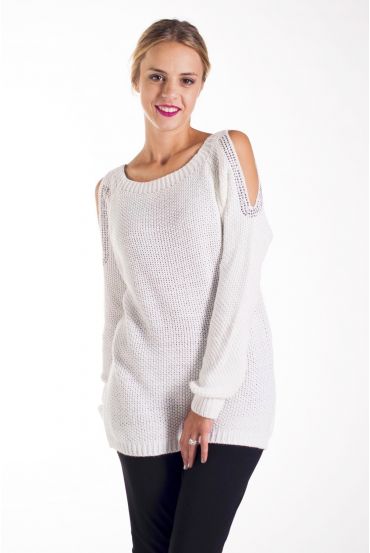 PULL SHOULDERS OPEN CLOUTEES 4234 WHITE