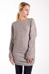 SWEATER TUNIC RIVETS 4243 BEIGE