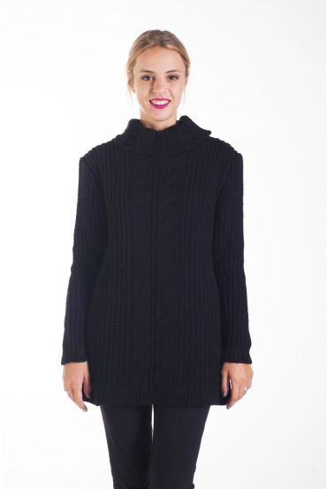 PULL COL ROULE TWIST 4268 BLACK