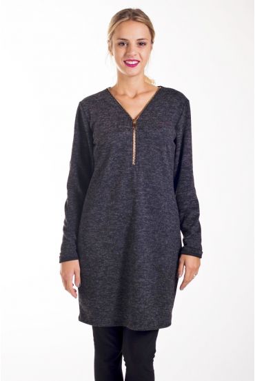 PULL TUNIQUE ZIPPEE 4271 BLACK