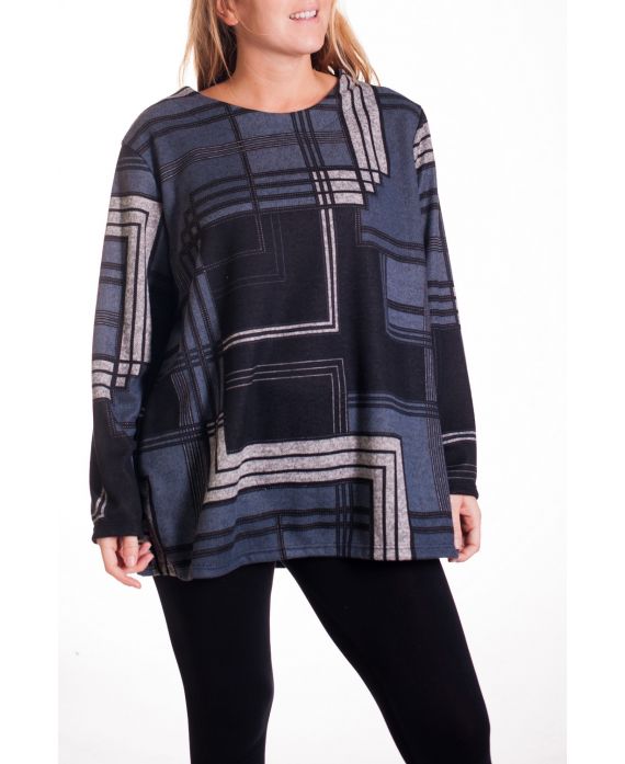 LARGE SIZE SWEATER PRINTS 4324 GREY