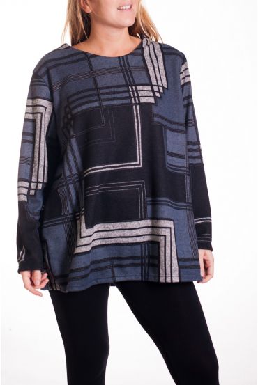 LARGE SIZE SWEATER PRINTS 4324 GREY
