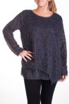 LARGE SIZE SWEATER TUNIC BI-SUBJECT 4292 GRAY
