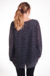 LARGE SIZE SWEATER TUNIC BI-SUBJECT 4292 GRAY
