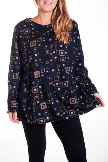 LARGE SIZE SWEATER PRINTS 4326 BLUE