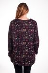 LARGE SIZE SWEATER PRINTS 4326 BORDEAUX