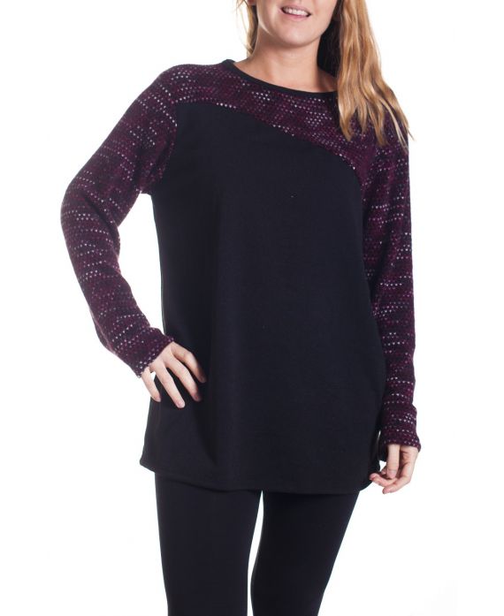 LARGE SIZE PULL BI-RELATION 4354 BORDEAUX