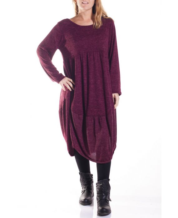DI GRANDI DIMENSIONI VESTITO 4356 BORDEAUX