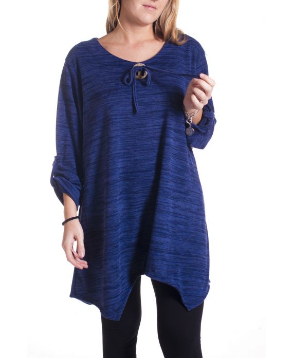 DI GRANDI DIMENSIONI MAGLIONE TUNICA 4355 BLU