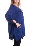 DI GRANDI DIMENSIONI MAGLIONE TUNICA 4355 BLU