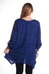 DI GRANDI DIMENSIONI MAGLIONE TUNICA 4355 BLU