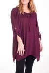 DI GRANDI DIMENSIONI MAGLIONE TUNICA 4355 BORDEAUX