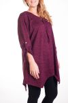 DI GRANDI DIMENSIONI MAGLIONE TUNICA 4355 BORDEAUX