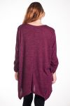 DI GRANDI DIMENSIONI MAGLIONE TUNICA 4355 BORDEAUX