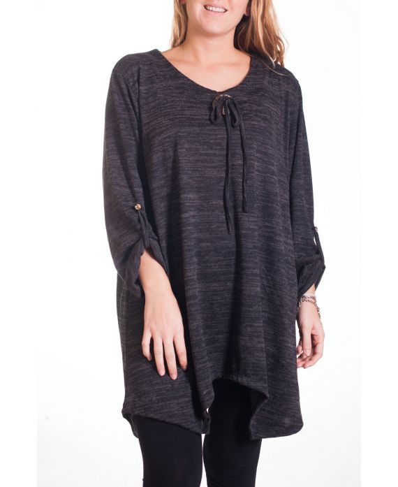 LARGE SIZE SWEATER TUNIC 4355 BLACK