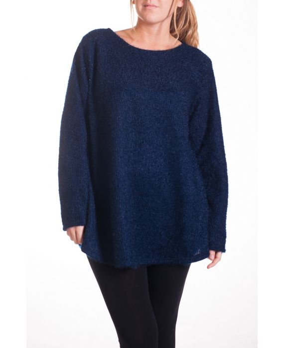 DI GRANDI DIMENSIONI MAGLIONE EFFETTO LUCIDO 4357 BLU