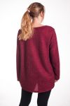 DI GRANDI DIMENSIONI MAGLIONE EFFETTO LUCIDO 4357 BORDEAUX