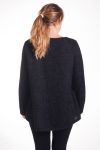 LARGE SIZE SWEATER GLOSSY EFFECT 4357 BLACK