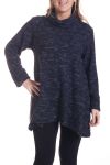 LARGE SIZE PULL COL ROULE 4353 BLACK