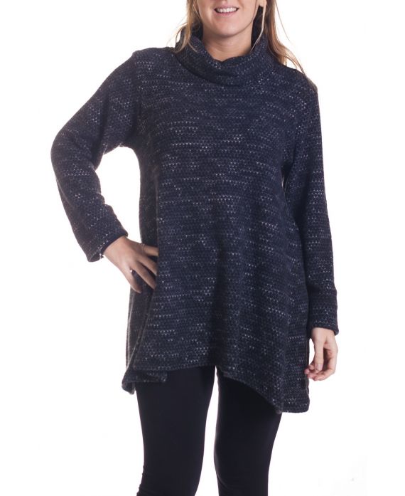 LARGE SIZE PULL COL ROULE 4353 BLACK