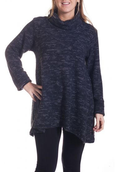 LARGE SIZE PULL COL ROULE 4353 BLACK