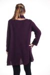 DI GRANDI DIMENSIONI MAGLIONE TUNICA + SCIARPA 4351 BORDEAUX