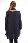 DI GRANDI DIMENSIONI MAGLIONE TUNICA + SCIARPA 4351 NERO