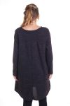 LARGE SIZE SWEATER TUNIC DRAGONFLY 4349 BLACK