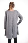 LARGE SIZE SWEATER TUNIC DRAGONFLY 4349 GREY
