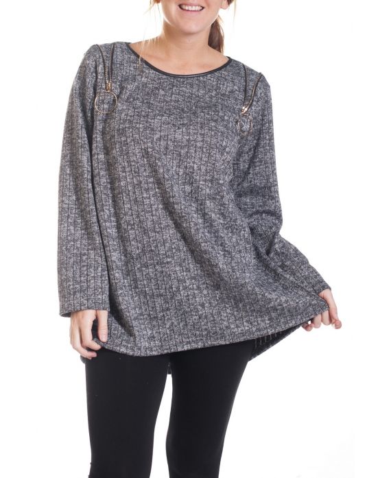 SPALLE AMPIE ZIP FANTASIA 4348 GRIGIO