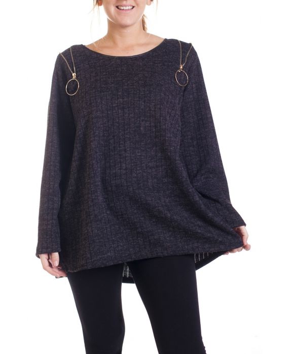 SPALLE AMPIE ZIP FANTASIA 4348 NERO