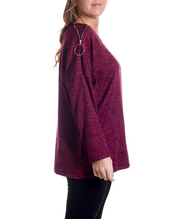 SPALLE LARGHE ZIPPEES 4347 BORDEAUX